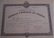 Diplme de la mdaille de vermeil du travail